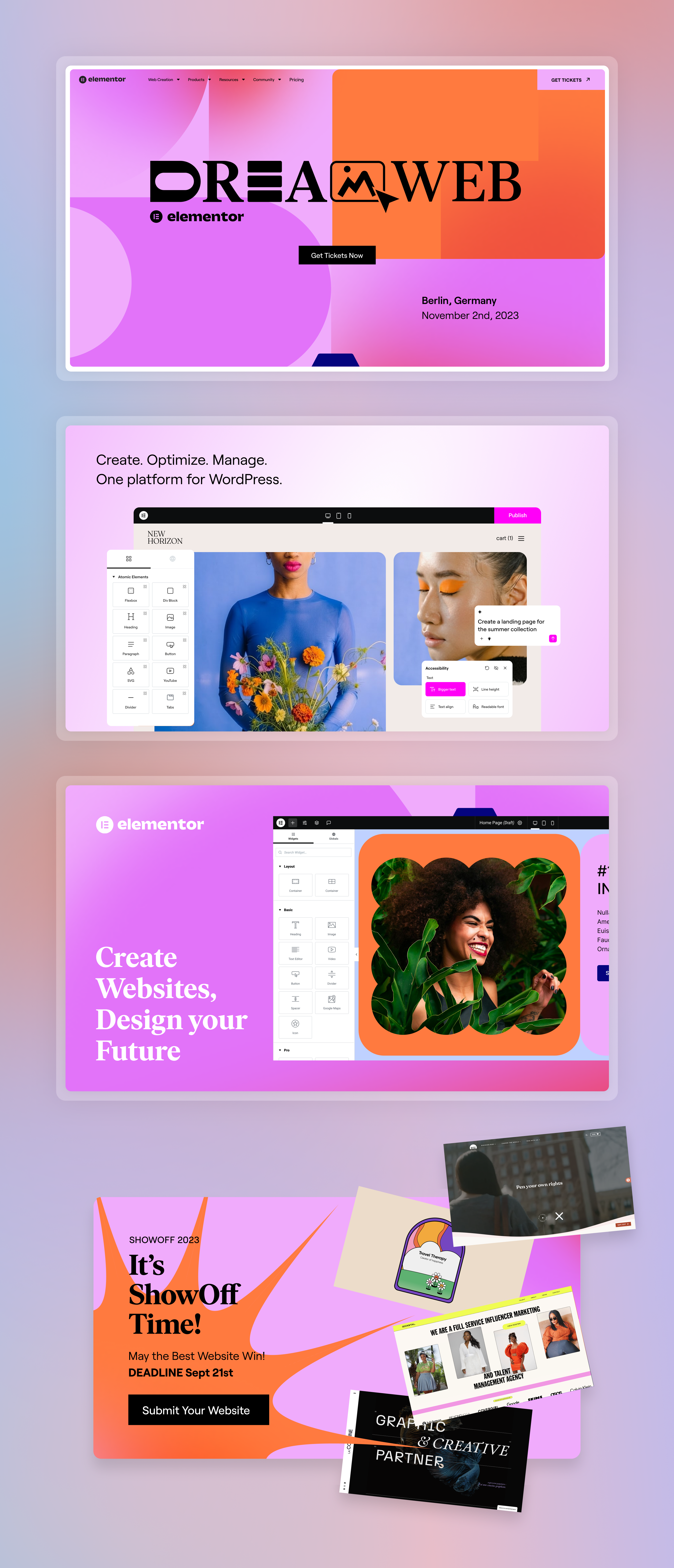 DreamWeb graphic identity across web and social